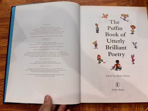 THE PUFFIN BOOK OF UTTERLY BRILLIANT POETRY (EDITED BY BRIAN PATTEN)  — ảnh 4