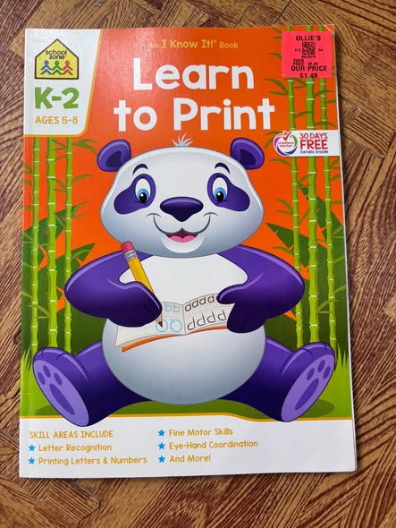 SÁCH LUYỆN VIẾT CHỮ VÀ SỐ: LEARN TO PRINT (SCHOOL ZONE - AN I KNOW IT! BOOK)