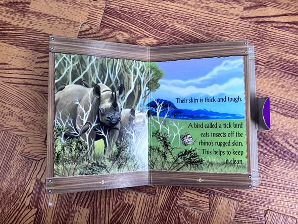 RHINOCEROS AND CALF (BABY ANIMALS FUN TIME FOLD-OUT BOOK) image 5